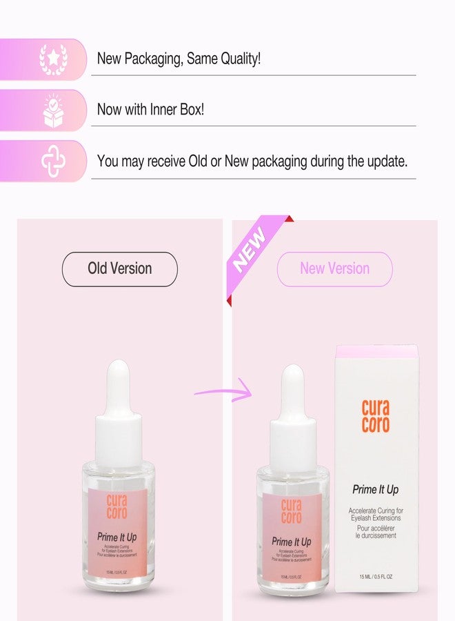 Curacoro Eyelash Extension Primer 15 ML - Increase Adhesive Bonding Power | Easily Removes Proteins and Oils/Oil Free/Longer Extension Retention (Prime It Up) - Image 2